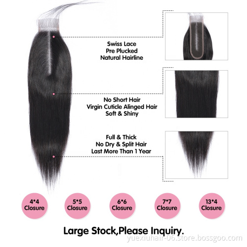 4*4 5*5 6*6 7*7 Lace Closure,HD/Transparent Lace Available